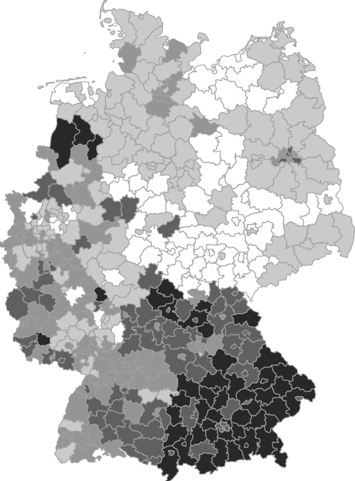 Mapping local deviations from regional voting patterns in Germany 13