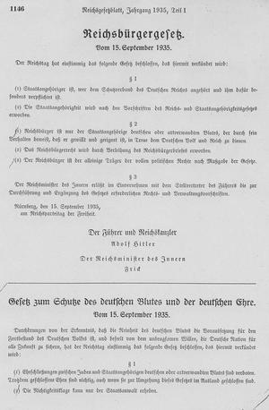 Blutschutzgesetz v.15.9.1935 - RGBl I 1146gesamt