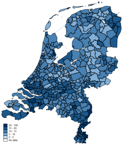 Elections in Europe: a map of PVV results in the Netherlands