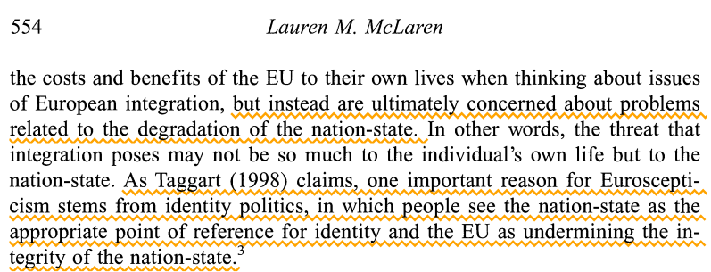European Integration and identity politics, ca 2000