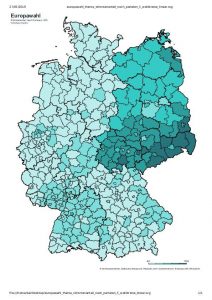 Regional support (district level) for the AfD in the EP 2019 election