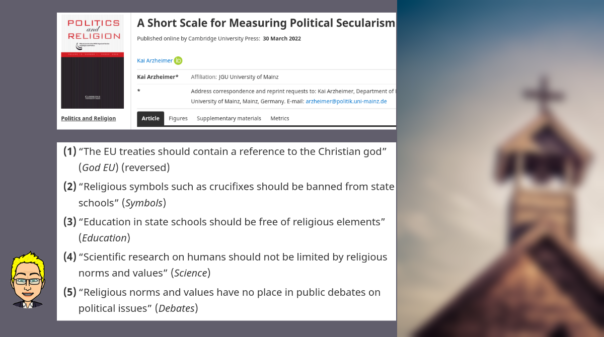 How do you measure political secularism at the individual level? 7