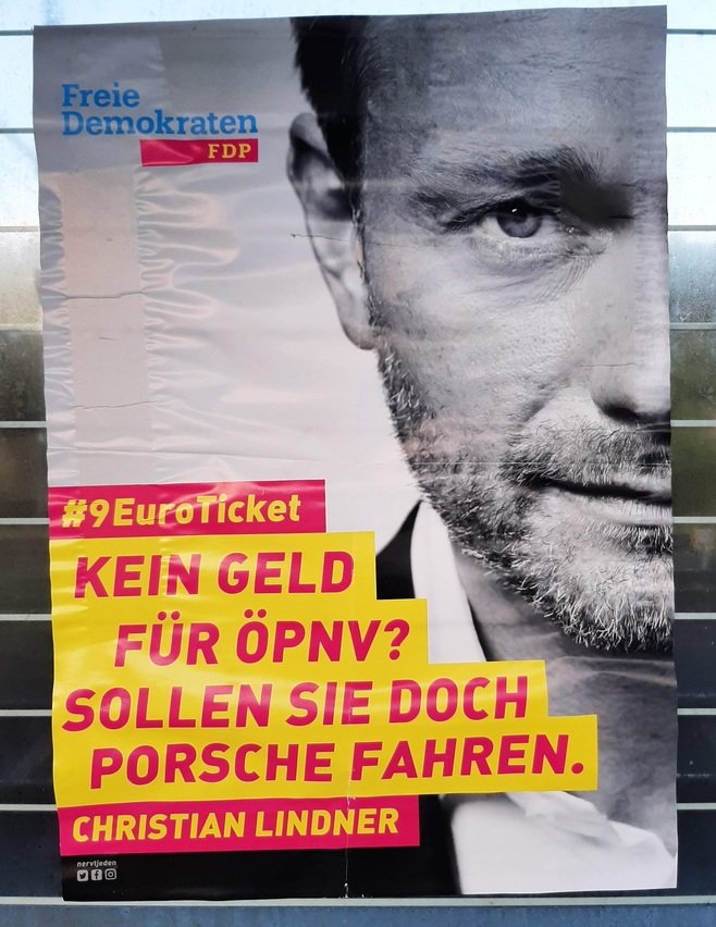 A spoof campaign poster featuing Christian Lindner