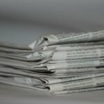 folded newspapers