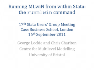 Running MLwiN from within Stata 1